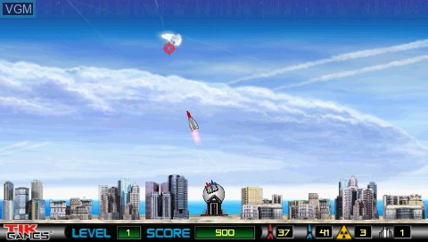 In-game screen of the game Rocks N' Rockets on Sony PSP