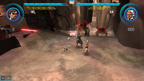 In-game screen of the game Star Wars The Clone Wars - Republic Heroes on Sony PSP