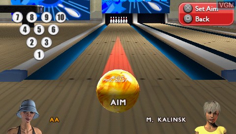 In-game screen of the game Arcade Air Hockey & Bowling on Sony PSP