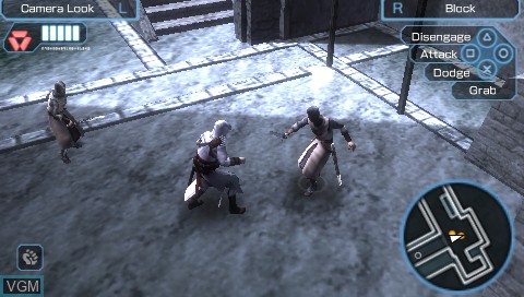 In-game screen of the game Assassin's Creed - Bloodlines on Sony PSP