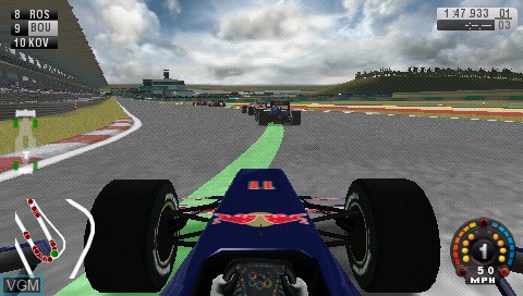 In-game screen of the game F1 2009 on Sony PSP