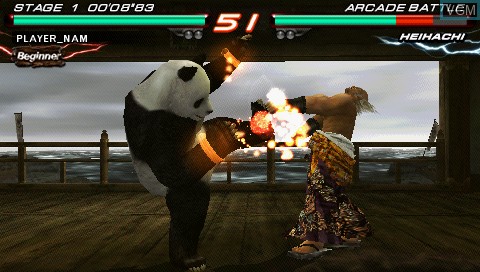 In-game screen of the game Tekken 6 on Sony PSP
