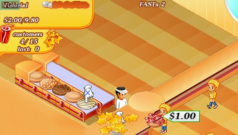 In-game screen of the game Stand O' Food on Sony PSP