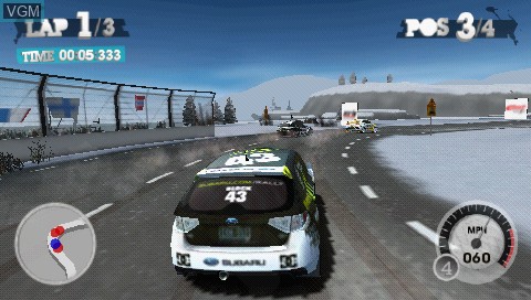 In-game screen of the game Colin McRae - DiRT 2 on Sony PSP