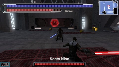 In-game screen of the game Star Wars - The Force Unleashed on Sony PSP