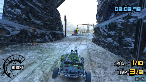 In-game screen of the game MotorStorm Arctic Edge on Sony PSP