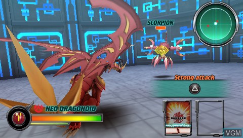 In-game screen of the game Bakugan Battle Brawlers - Defenders of the Core on Sony PSP