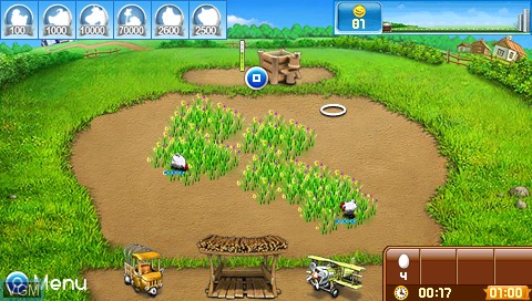 In-game screen of the game Farm Frenzy 2 on Sony PSP