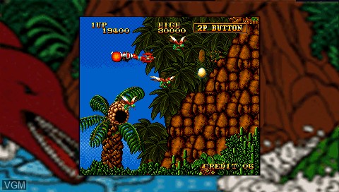 In-game screen of the game Prehistoric Isle on Sony PSP