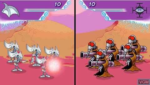 In-game screen of the game Mecho Wars on Sony PSP
