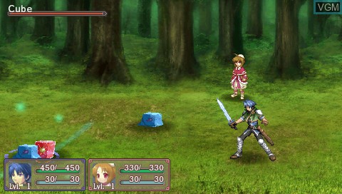 In-game screen of the game Mimana Iyar Chronicle on Sony PSP