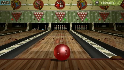In-game screen of the game Bowling 3D on Sony PSP