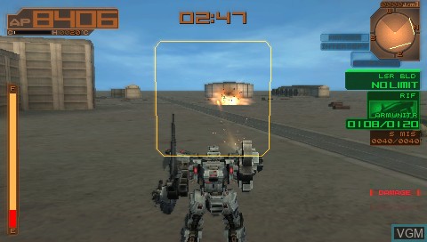 In-game screen of the game Armored Core - Last Raven Portable on Sony PSP