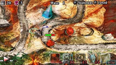 In-game screen of the game Creature Defense on Sony PSP