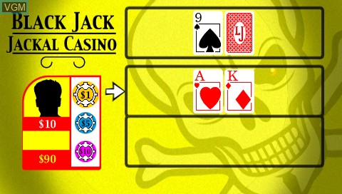 In-game screen of the game Card Shark on Sony PSP