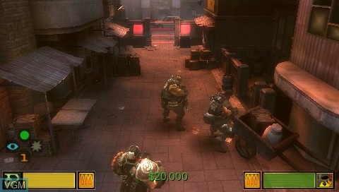 In-game screen of the game Army of Two - The 40th Day on Sony PSP