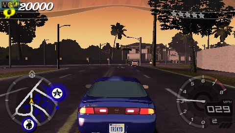 In-game screen of the game L.A. Rush on Sony PSP
