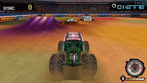 In-game screen of the game Monster Jam - Path of Destruction on Sony PSP