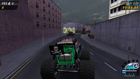 In-game screen of the game Monster Jam - Urban Assault on Sony PSP