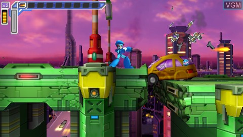 In-game screen of the game Mega Man Maverick Hunter X on Sony PSP