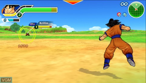 In-game screen of the game Dragon Ball Z - Tenkaichi Tag Team on Sony PSP