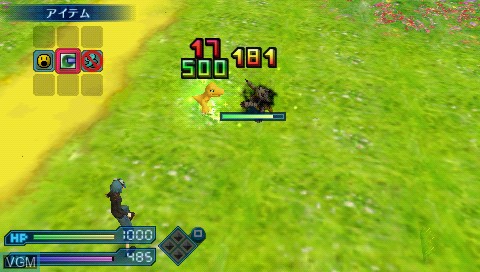 In-game screen of the game Digimon World Re:Digitize on Sony PSP