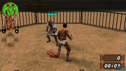 In-game screen of the game Gladiator Begins on Sony PSP