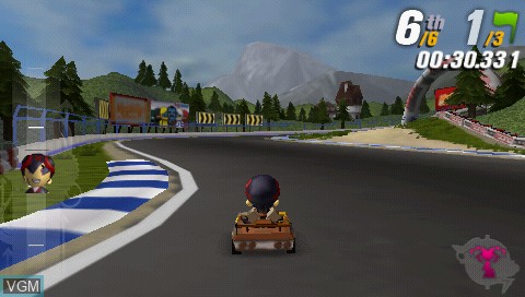In-game screen of the game ModNation Racers on Sony PSP