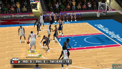 In-game screen of the game NBA 2K11 on Sony PSP