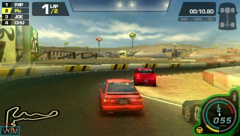 In-game screen of the game Need for Speed ProStreet on Sony PSP
