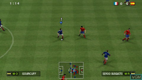 In-game screen of the game Pro Evolution Soccer 2011 on Sony PSP