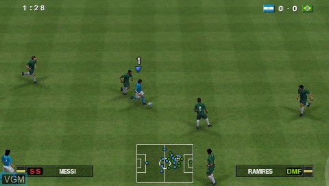 In-game screen of the game Pro Evolution Soccer 2012 on Sony PSP