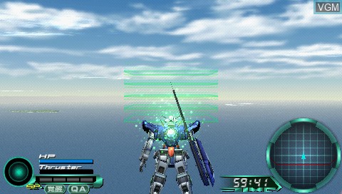 In-game screen of the game Gundam Memories - Tatakai no Kioku on Sony PSP