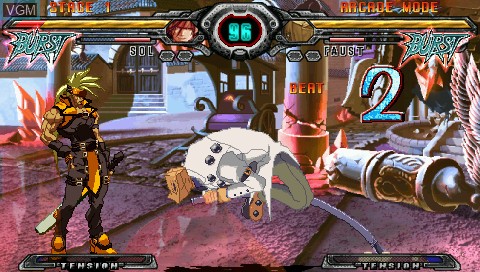In-game screen of the game Guilty Gear XX Accent Core Plus on Sony PSP