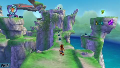 In-game screen of the game Crash - Mind Over Mutant on Sony PSP