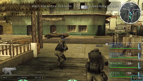 In-game screen of the game SOCOM - U.S. Navy SEALs Tactical Strike on Sony PSP