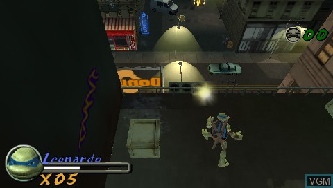 In-game screen of the game TMNT - Teenage Mutant Ninja Turtles on Sony PSP