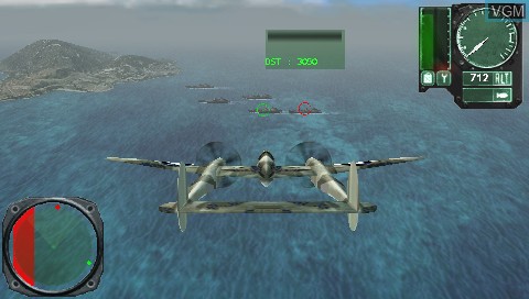 In-game screen of the game WWII - Battle Over The Pacific on Sony PSP