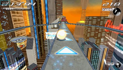 In-game screen of the game Spinout on Sony PSP