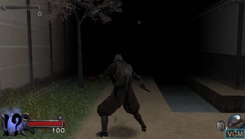 In-game screen of the game Tenchu - Shinobi Taizen on Sony PSP