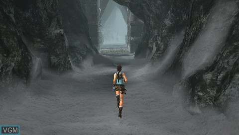 In-game screen of the game Tomb Raider - Anniversary on Sony PSP