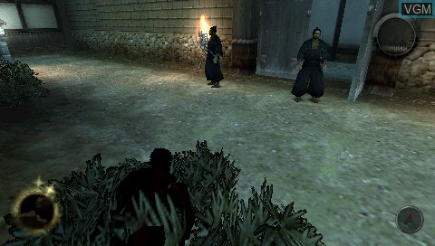 In-game screen of the game Tenchu - Shadow Assassins on Sony PSP