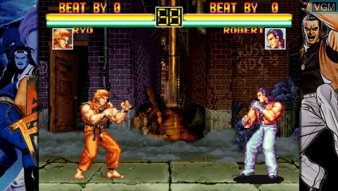In-game screen of the game Art of Fighting on Sony PSP