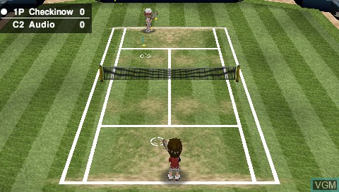 In-game screen of the game Super Pocket Tennis on Sony PSP