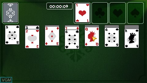 In-game screen of the game Solitaire on Sony PSP