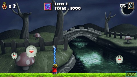 In-game screen of the game Run Ghost Run on Sony PSP
