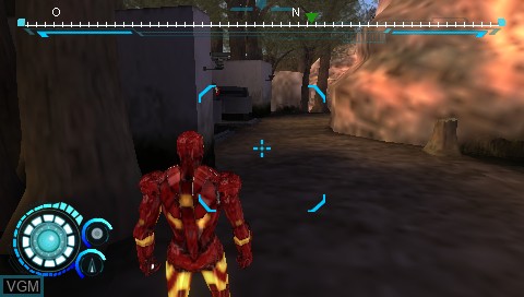 In-game screen of the game Iron Man 2 on Sony PSP