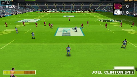 In-game screen of the game Rugby League Challenge on Sony PSP