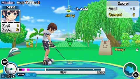 In-game screen of the game Pangya Fantasy Golf on Sony PSP