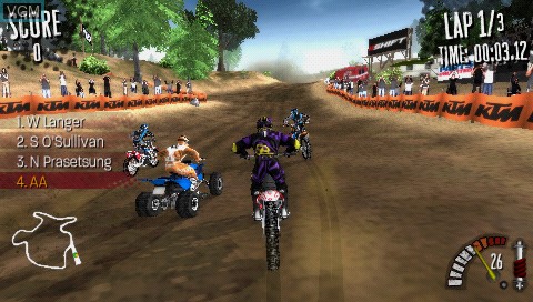 In-game screen of the game MX vs. ATV Reflex on Sony PSP